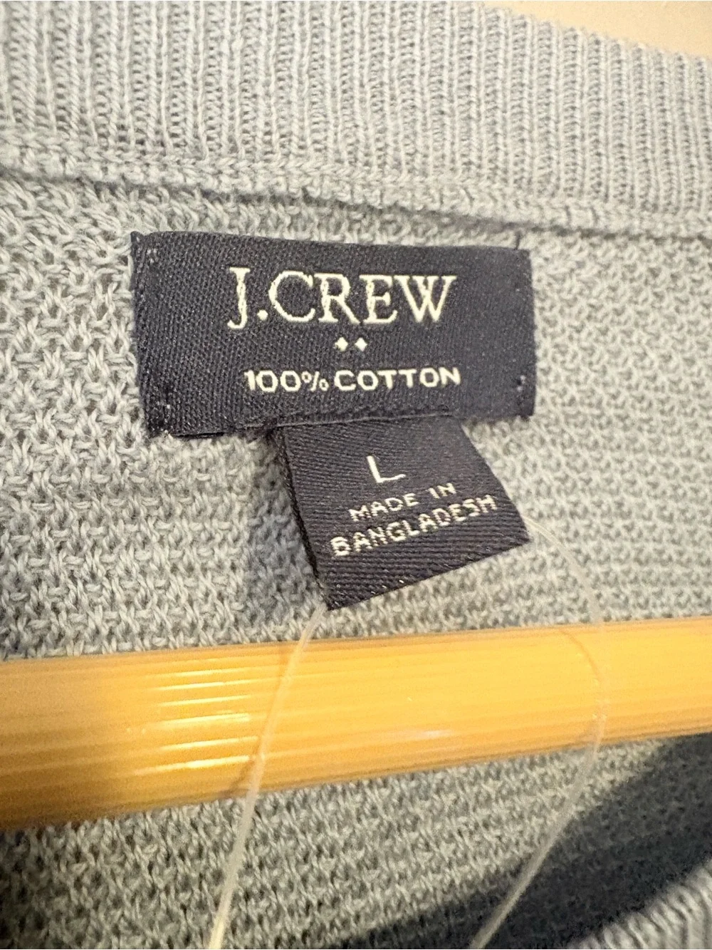 J. Crew Men's Light Blue Waffle Crewneck Sweater Cotton Large